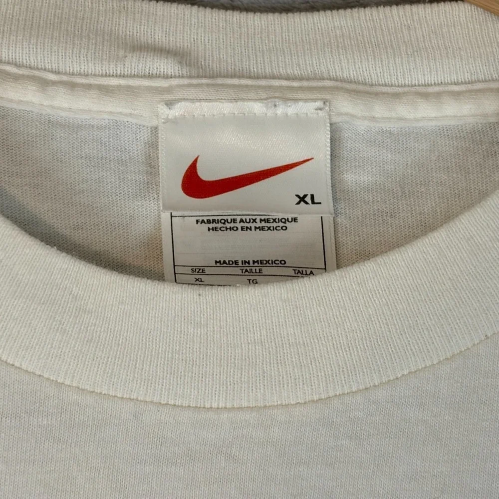 Vintage Nike Center Swoosh Embroidery T-Shirt White XL  Boxy Oval